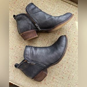 Lucky Brand Bartalino Pewter Zipper Bootie